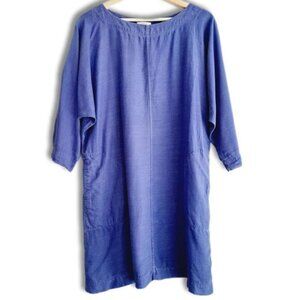 WILFRED | Aritzia Delphine Relaxed Fit Shift Dress w/ Pockets Blue Sz XS Flawed